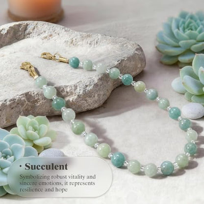 SURPHY Natural Stone Phone Charm, Beaded Phone Wrist Strap with Tether Tab - color: Amazonite