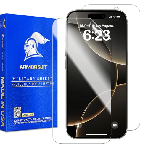 ArmorSuit 3 Pack for iPhone 16 Pro Screen Protector Case Friendly MilitaryShield HD Clear Film - Made in USA - size: iPhone 16 Pro 6.3" Case Friendly