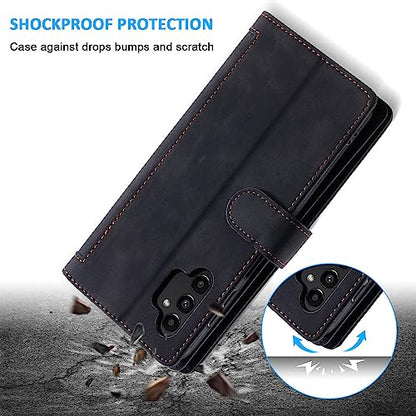 EYZUTAK Wallet Phone Case for Samsung Galaxy A13 5G/4G/A04S, Retro Matte 9 Card Holder Slots Zipper Pocket Case PU Leather Magnetic Closure Kickstand Wrist Strap Shockproof Folio Flip Cover- Black - color: Black, size: Samsung Galaxy A13/A04S