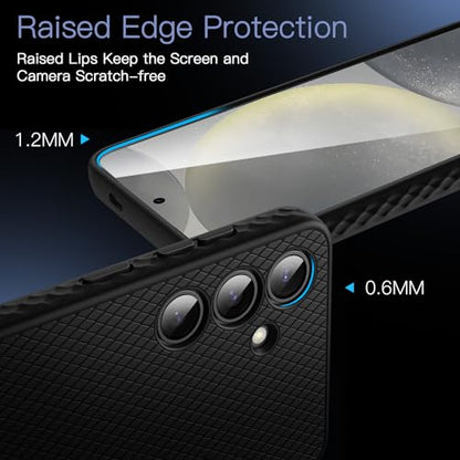 JETech Grip Case for Samsung Galaxy S24, Black | Ergonomic Hold, Camera Lens Protection, Soft TPU Design, Shockproof Protection - color: Black, size: S24