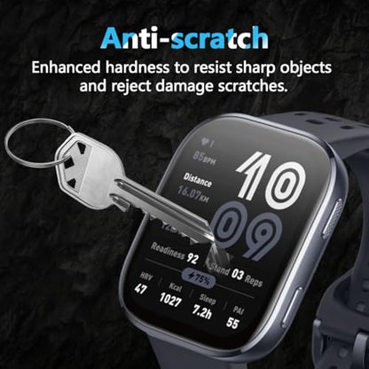 3 Pack for Amazfit Bip 6 Screen Protector (no glass), Self-Healing, 3D Full Screen Coverage Soft Film, Anti Scratch HD Clear Screen Protector for Amazfit Bip 6, Black - size: for Amazfit Bip 6