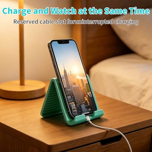 Silicone Phone Stand - Foldable Aluminum Phone Holder, Folded into Any Shape, Portable Rollable Multi-Angle Stand, Anti-Slip Desktop Stand for All Mobile Phones Tablet Laptop (Mint Green) - color: Mint Green