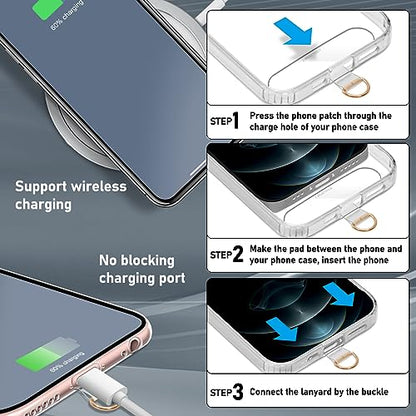 Clear Phone Tether Tab Thinner TPU Phone Lanyard Tab (2*clear) - color: 2*clear