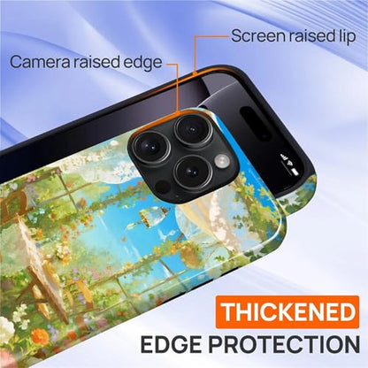 Case for iPhone 16 Pro, Shockproof Hybrid Protective Phone Case, Dual-Layer Drop Protection Anti-Scratch, Sunny Garden - color: Sunny Garden, size: iPhone 16 Pro