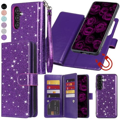 Varikke for Samsung Galaxy S25 Wallet Case Magnetic Detachable, Deep Purple - color: Dark Purple, size: Galaxy S25 6.2"