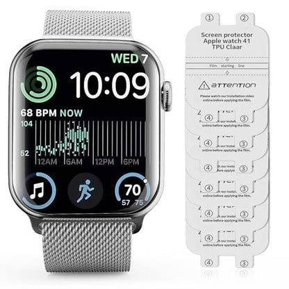 7 Packs for Apple Watch Screen Protector Series 9 8 7 41mm, New TPU Film for iWatch S9 S8 S7, Bubble Free Flexible Film, HD Touch Sensitive, Anti-Scratch, Self-Healing