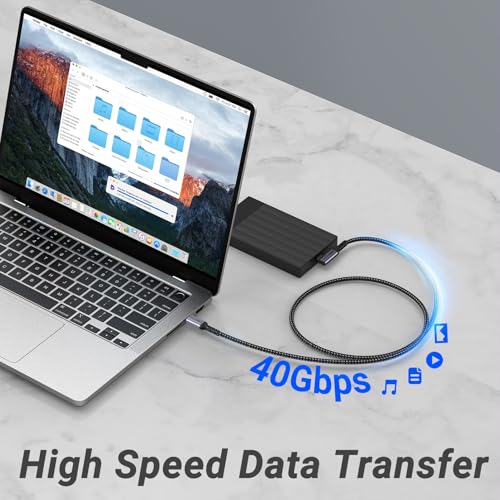 USB4 Cable 3.3FT 2 Packs, 240W USB C to USB C Right Angle - size: 240w - 3ft, 3ft
