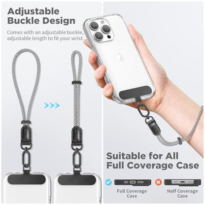 SURPHY Phone Wrist Strap, Keychain Wristlet, Phone Lanyard with Tether Tab - color: Black