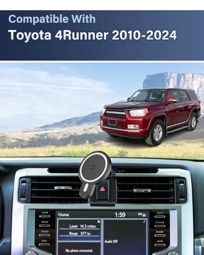 PZK Magnetic Wireless Charging Phone Holder for 2010-2024 Toyota 4 Runner - color: Magsafe+ Wireless Charging