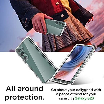 AICase for Galaxy S23 Case Clear Case(6.1"),Heavy Duty Drop Protection Full Body Rugged Shockproof/Dust Proof 3-Layer Military Protective Tough Durable for Samsung S23 6.1 5G - color: Clear Heavy Duty