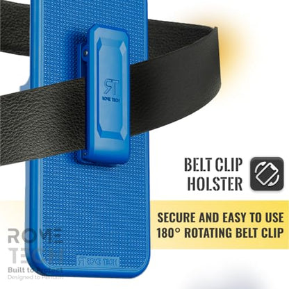 Designed for iPhone 14 Pro Max Case with Belt Clip Holster - Kickstand Cover Phone Case - Blue (Dots) - color: Blue, style: iPhone 14 Pro Max