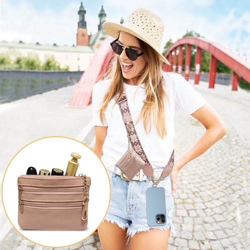 Cell Phone Lanyard with Wallet - Anti-Theft Crossbody Adjustable Phone Strap for Most Smartphones, for Men & Women - color: Pink