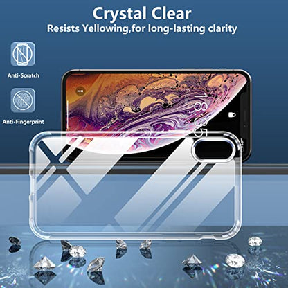 SPIDERCASE for iPhone Xs Max Case, [Crystal Clear Not Yellowing][with 2 Pcs Tempered Glass Screen Protectors] Slim Thin Case, Clear - color: Crystal Clear