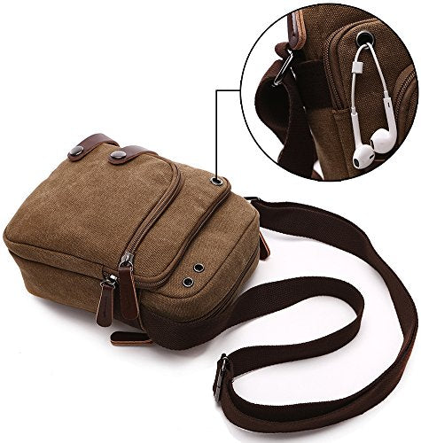 Mini Crossbody Bags for Women and Men - Small Purses and Handbags - Travel Bag - Canvas Shoulder Purse - color: Light Blue
