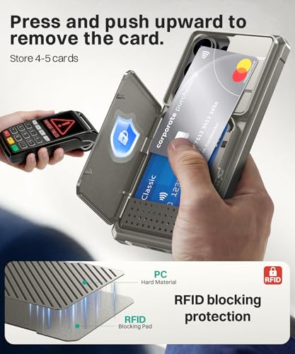 GolbinBox for Samsung Galaxy S26 Ultra Case with Wallet & Lock,Pearl Silver | Card Holder, Slide Camera Cover, Built-in Safety Lock & RFID Protection, Holds 4~5 Cards or Cash, S26 Ultra Wallet Case 6.9'' - color: Pearl Silver