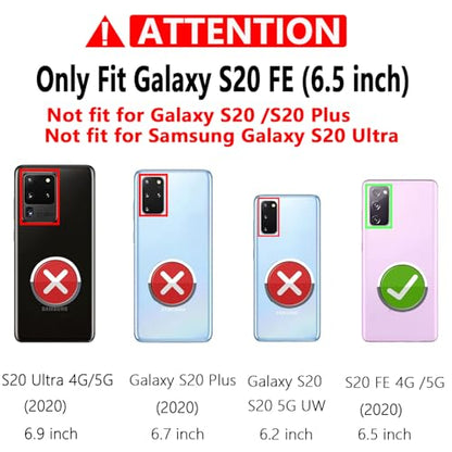 for Samsung Galaxy S20 FE Case,[Military Grade Drop Tested] with HD Screen Protector,Dual Layer Protective Heavy Duty Cell Phone Cover Non-Slip Shockproof Rugged Case for Galaxy S20 FE 5G (Red) - color: Red