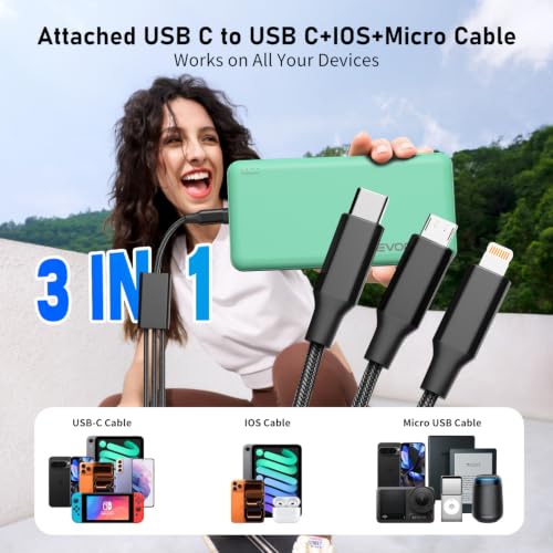 Portable Charger, 10000mAh Power Bank, Travel Battery Pack - color: Green