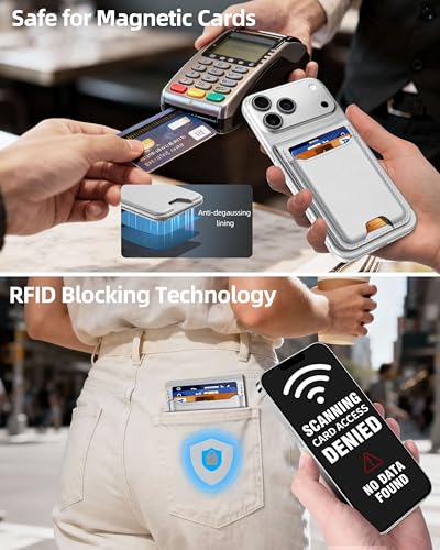 For Magsafe Wallet with Money Clip, 5 Card Holder, Adjustable Stand | Strongest Magnetic Wallet for iPhone 17/16/15/14/13/12 Series, ID Window, RFID Blocking, Not for 13/12 Mini, Light Gray - color: Haze Gray