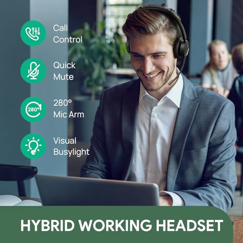 Yealink WH64 Hybrid DECT Dongle & Bluetooth Wireless Headset for Work - style: WH64 Hy-Dual with Stand