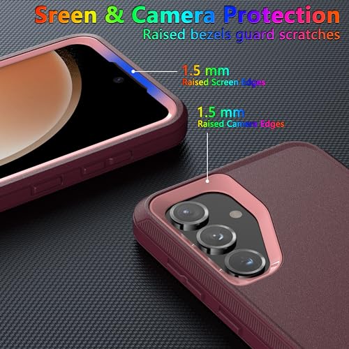 MXX Case Designed for S24 Plus Compatible with S25 Plus/ S24 Plus 3-Layer Super Full Heavy Duty Body Bumper Cover/Shock Protection/Dust Proof, case 5g 2024 (Plum/Pink) - color: Plum/Pink, size: Galaxy S24+ / S25+