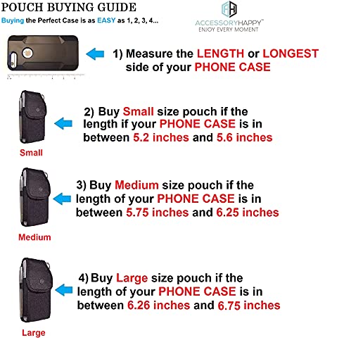 Reiko Vertical Black Case, Extra Large Rugged Pouch Holster Nylon Metal Belt Clip Fits [iPhone 6 6S 7 8 X (4.7'') & Samsung S5 S6 S7 S8] With Waterproof/Defender/Thick Heavy Duty Case - color: BLACK, size: BLACK - MEDIUM