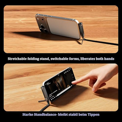 2-in-1 Invisible Stand Charging Cable, 240W USB-C Fast Charge, 5FT - color: Black 1pcs