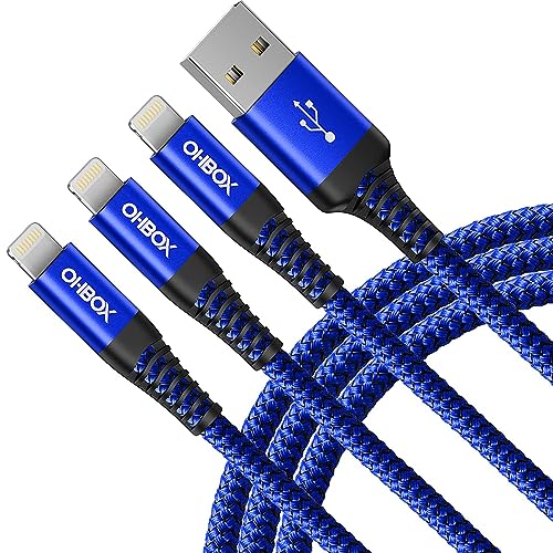 iPhone Charger Cord [Apple MFi Certified] USBA Lightning Cable 6FT, 3Pack - color: Blue, size: 6FT, style: USB to Lightning