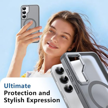 for Samsung 25-Plus Case/Samsung 24-Plus Case with Stand, Gray - color: Gray, size: Galaxy S24/S25 Plus 6.7"