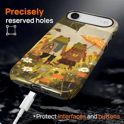Magnetic for iPhone 17 Air Case,[Compatible with Magsafe] Dual Layer Protective Heavy Duty Shockproof Rugged Drop Protection Bumper Hybrid Case - Rain Frog and Toad - color: Rain Frog and Toad, size: iPhone 17 Air
