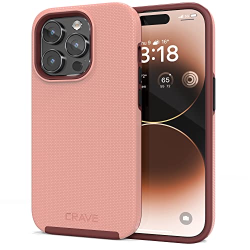 Crave Dual Guard for iPhone 14 Pro, Shockproof Protection Dual Layer Case for Apple iPhone 14 Pro (6.1") - Blush - color: Blush