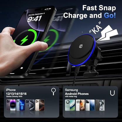 for Samsung Car Charger Wireless Car Mount Charger for Galaxy S26 Ultra S25 - color: Black-1