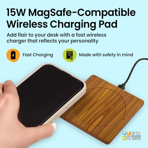 Thinking Gifts 15W Magnetic Wireless Charger, Charging Pad - Wood - color: Wood