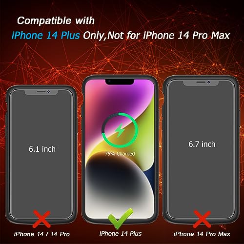 Battery Case for iPhone 14 Plus, [12000mAh] Enhanced Rechargeable Portable Qi Wireless Charger Case Battery Pack Support CarPlay Wireless Charging Case Compatible with iPhone 14 Plus (6.7 inch)-Black - size: iPhone 14 Plus