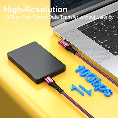 Fasgear USB C to USB C 3.1 Gen 2 Cable, 6ft, Red - color: 1 Pack Red, size: 6ft
