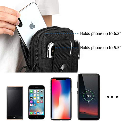 Tactical Waist Pouch EDC Molle Waist Bag Belt Phone Pouch Holster Purse Carrying Pouch for Smartphone, Tools - color: Red