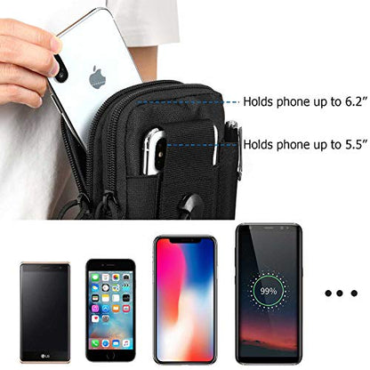 Tactical Waist Pouch EDC Molle Waist Bag Belt Phone Pouch Holster Purse Carrying Pouch for Smartphone, Tools - color: Red