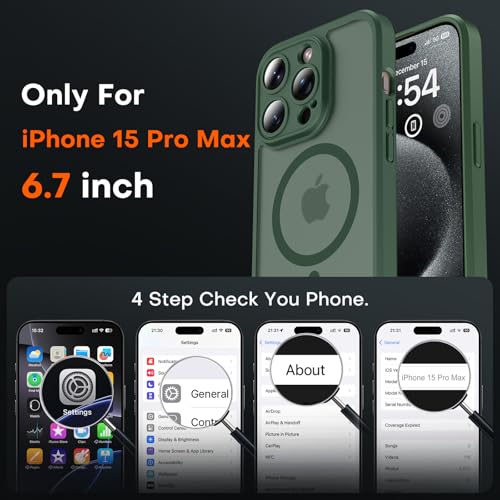 TOCOL for iPhone 15 Pro Max Case, Compatible with MagSafe, Alpine Green - color: Alpine Green, size: Iphone 15 Pro Max