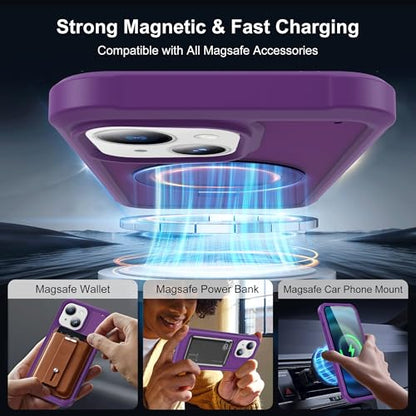 Compatible with iPhone 14 Plus Case with Stand 6.7",Purple - color: Purple, size: Iphone 14 Plus