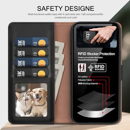 Compatible with Samsung Galaxy S26 Case Wallet with Card Holder [4 Card Slot] Women Men,RFID Blocking PU Leather Phone Case Flip Shockproof Protector Cover Credit Card Slot Kickstand,Black - color: Black, size: Samsung Galaxy S26 - 6.3"