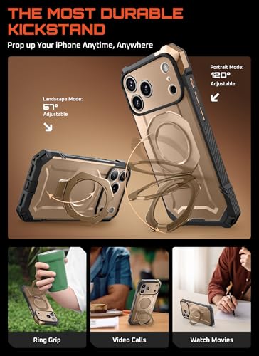 SUPCASE for iPhone 17 Pro Max Case with Built-in Kickstand, Desert | Camera Control Cover, Compatible with MagSafe, Anti-Slip Grip, Military-Grade Protection, Rugged Magnetic Phone Case, UB Grip - color: Desert, size: iPhone 17 Pro Max