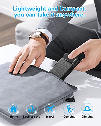 AsperX 2 Pack 10000mAh Portable Charger Dual USB Power Bank Battery Pack - color: Black+Black