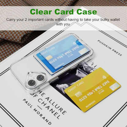 for iPhone 16 Clear Card Case - Hybrid Slim Fit Transparent Wallet Cover with Card Holder Slot, TPU + PC, Anti-Yellowing, 6.1" 2024 - color: Clear, size: iPhone 16