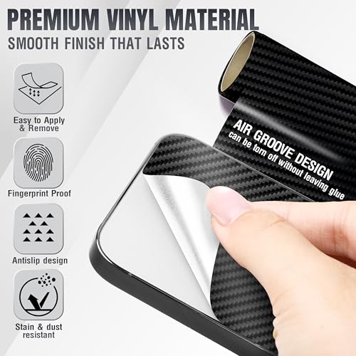 2Pcs Skin Wrap Compatible for iPhone 17 Air – Slim Decal Vinyl Protective Film for Sides & Back – Sleek Fit, Premium Look – Compatible with All iPhone 17 Air Cases - Carbon - color: Carbon