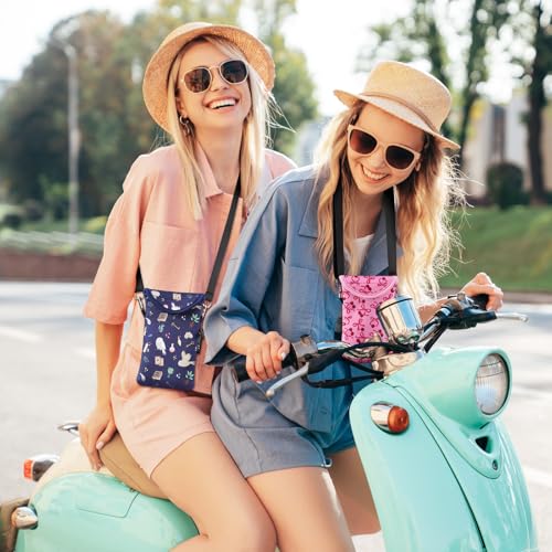 Flap Closure Secure Cell Phone Bag with Card Pocket for iPhone & Samsung - color: Garden Alike
