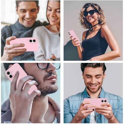 Compatible with iPhone 17 Case, Shockproof Liquid Silicone Protective Phone Case with Soft Anti-Scratch Microfiber Lining Ultra Slim Drop Protection Phone Cover (Pink) - color: Pink, size: for iPhone 17