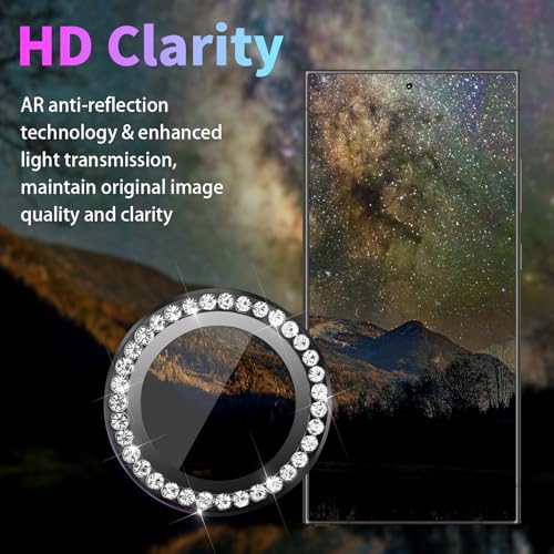 Camera Lens Protector for Samsung Galaxy S24 Ultra, Diamond Black - color: Diamond Black