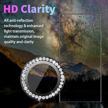 Camera Lens Protector for Samsung Galaxy S24 Ultra, Diamond Black - color: Diamond Black