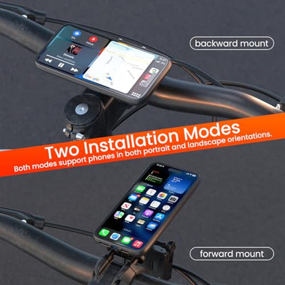 Out-Front Aluminum Bike Phone Mount for MTB Road Gravel E-bike with Go-Pro - style: Dual-Clip Combo Mount