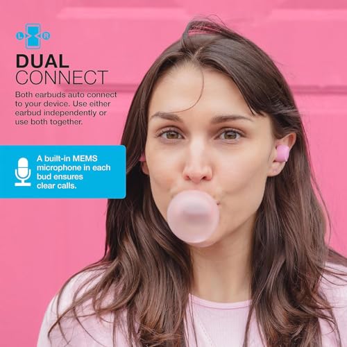 JLab Go Air Pop+ Earbuds, Dual Connect, EQ3 Sound, Pink - color: Pink, style: Matte