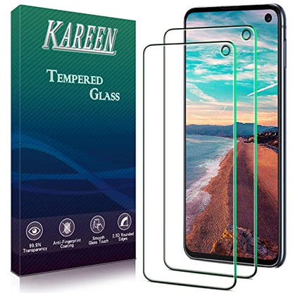 KAREEN 2 Pack Screen Protector Designed for Samsung Galaxy S10e Tempered Glass Film, 9H Hardness, Anti-Scratch, Bubble Free, Case Friendly - size: Samsung S10e